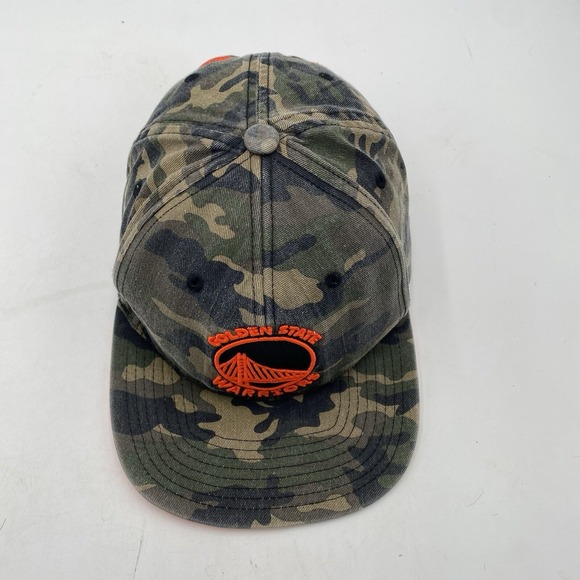 Golden State Warriors Hat Camo Neon Orange Mitchell Ness SnapBack Adjustable VGC - Picture 4 of 12